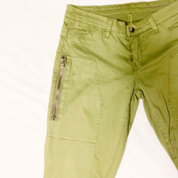 BLANK NYC Army Olive Green Skinny Zipper Pants-26 - Picture 3 of 12